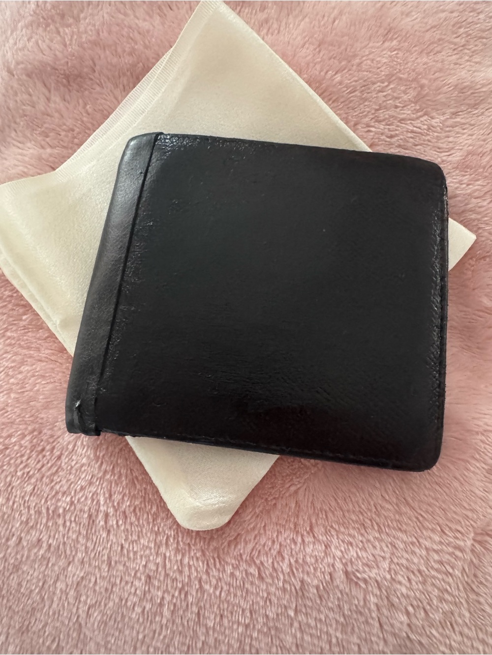 Bvlgari Classic Black Leather Bi-Fold Wallet - Men repaired & refurbished